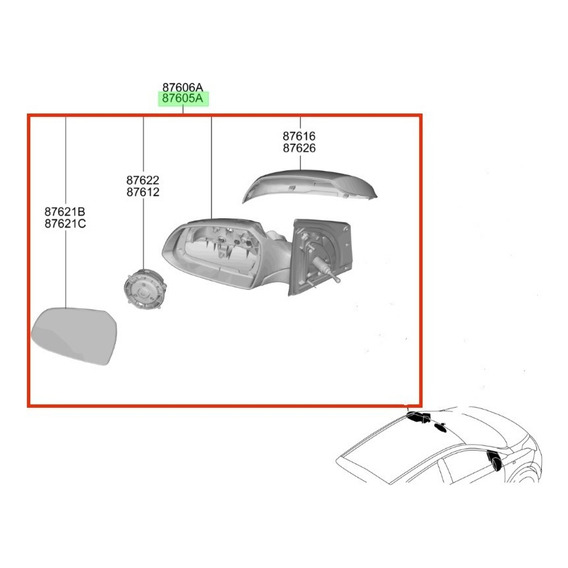 Espejo Manual Izquierdo Hyundai Grand I10 2013 2018