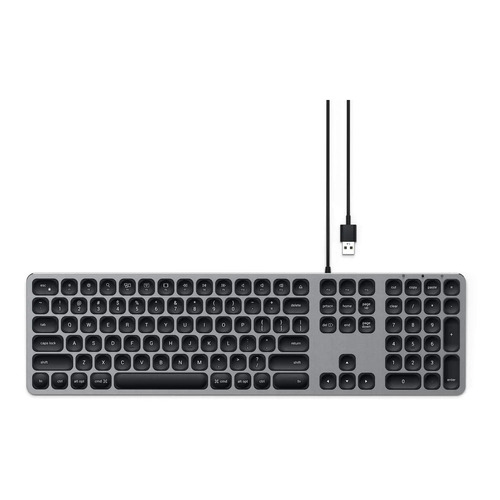 Teclado Satechi Metallic Series Aluminum Wired USB Keyboard QWERTY inglés US color space gray