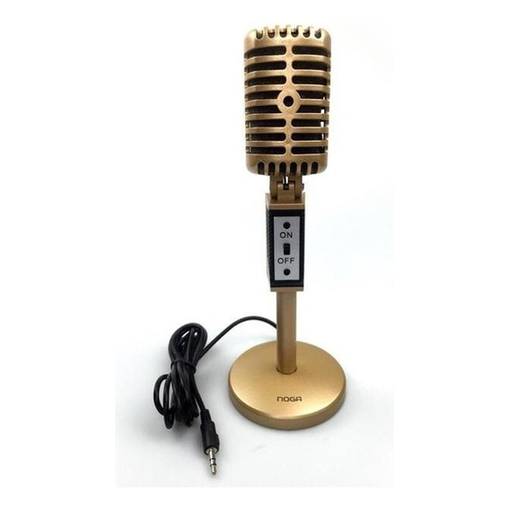 Microfono Noga Mic-2030 Para Pc / Vintage Color Dorado Oscuro