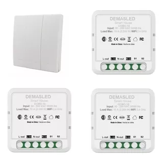 1 Interruptor De Pared 3 Vías Inalámbrico + 3 Receptor Smart