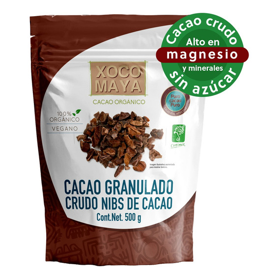 Nibs De Cacao Orgánico Crudo 500 G Xoco Maya