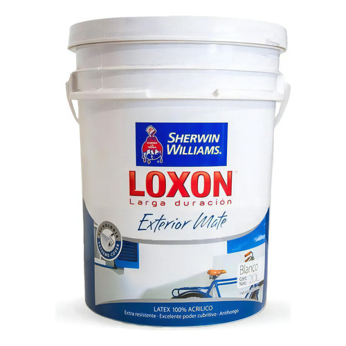 Sherwin Williams Loxon pintura latex exterior color rojo borgoña 20l