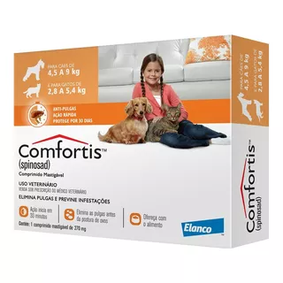 Antipulgas Comfortis 270mg 1 Compr - Elanco Cor Rosa
