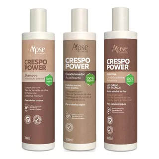  Kit Crespo Power Shampoo Condicionador E Gelatina Apse