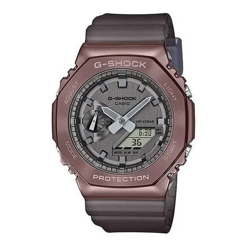 Reloj Casio G-shock Youth Humeado Bronce Gm-2100mf-5acr Color del fondo Gris