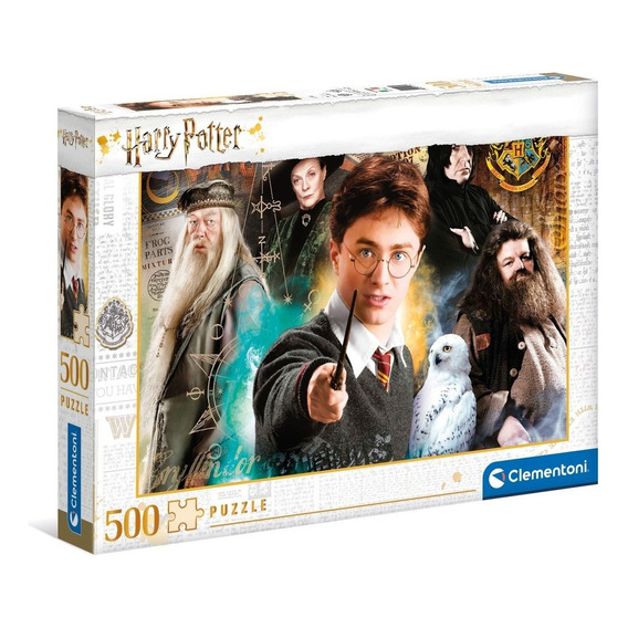 Rompecabezas Harry Potter Hogwarts 500 Pz Clementoni Italia Dumbledore Hedwig Hagrid