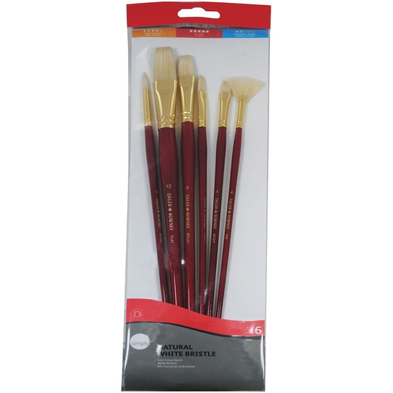 Set De 6 Pinceles Cerda Natural Daler Rowney Ideal Óleo