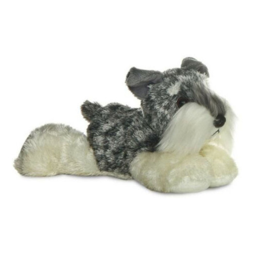 Peluches Aurora Perro Mini Flopsie Perrito Schnauzer Color Gris