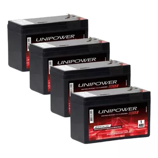 Kit 4 Unidades Bateria 12v 7ah Unipower Vrla