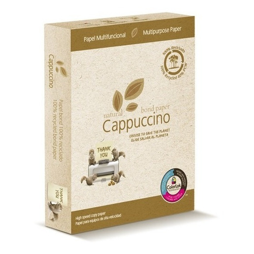 Papel Reciclado Cappuccino Carta - Paquete Con 500 Hojas Color Marrón claro