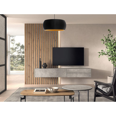 Lampara Colgante Roma 40cm Negro Sustentable 3d Apto Led E27