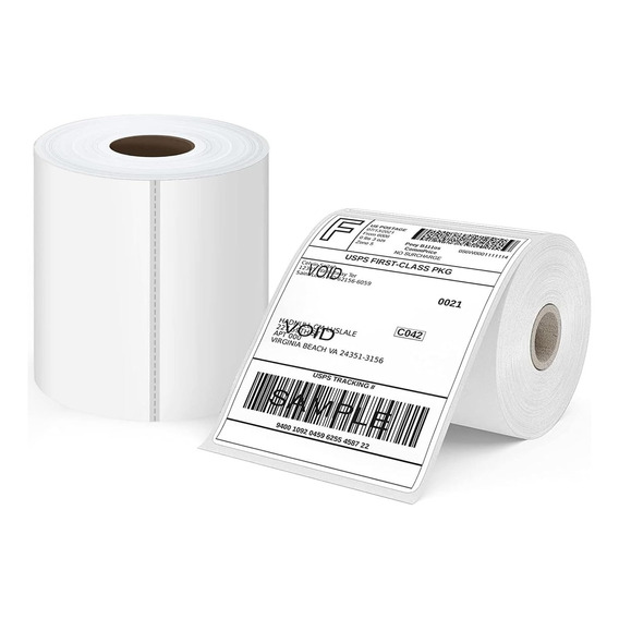 Etiquetas Térmicas Directa De 10x15 Cm O 4 X 6 Pulgadas Con 500 Etiquetas/rollo, Etiquetas De Envío Térmicas Directas En Blanco Perforadas Compatibles Con Impresoras Vretti, Rollo, Zebra Indomitus