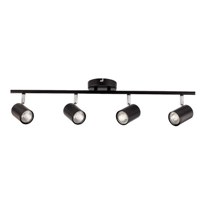 Aplique 4 Luces Negro Cromo Moderno Apto Led U1034 Mks