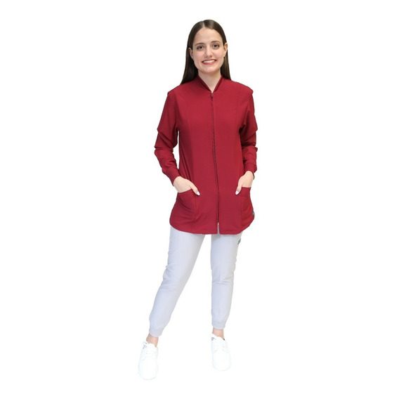 Chamarra Quirúrgica Médica Warm Up Mujer Stretch Repelente