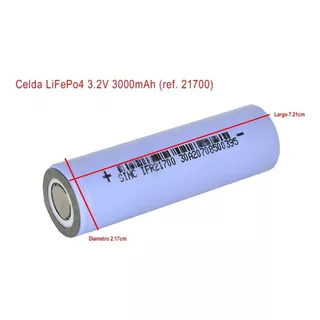 Celda Lifepo4 3.2v 3000mah (ref. 21700)