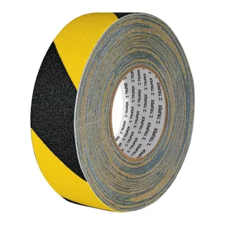 Cinta Antiderrapante Ama/negra 2'' Rollo 18m Truper 101449 Color Amarillo