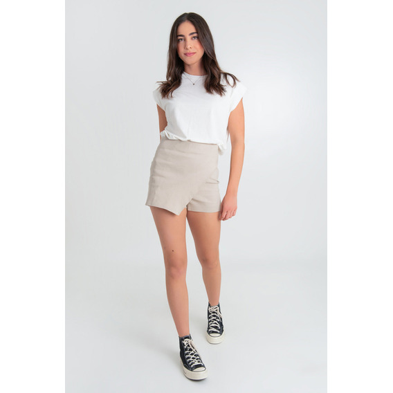 Falda Short Ajustado De Cruce Asimétrico High Street