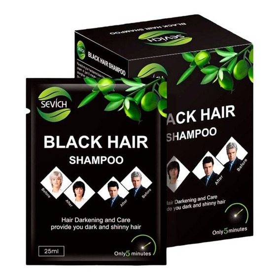 Pack Shampoo Negro De Cabello 25 Ml 10 Sobres X Unisex 