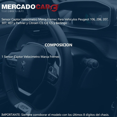 Sensor Captor Velocimetro Peugeot 207 1.6 16v Nafta - 2015