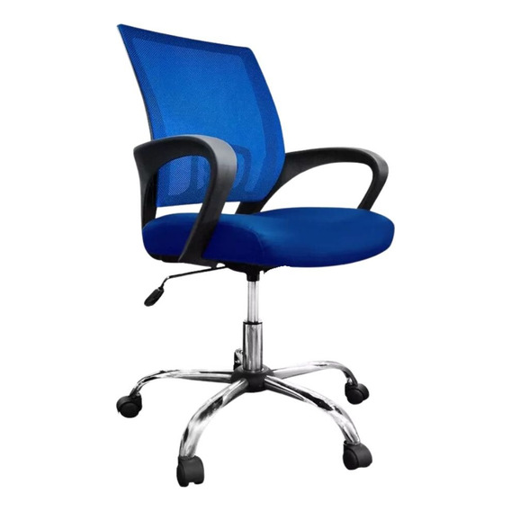 Silla De Oficina Escritorio Pc Tapizado Mesh Ergonomica Color Azul Material Del Tapizado Tela Mesh / Malla Respirable