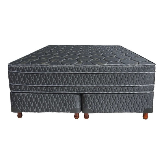 Sommier Americana Augusta Espuma HD Century 28 Queen de 190cmx160cm  negro con base dividida