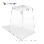 Urna Sorteio De Acrilico - 20cm - Transparente 2mm De Espes.