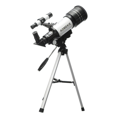 Telescopio Astronómico 300 X 70mm Oculares F30070 Color Blanco