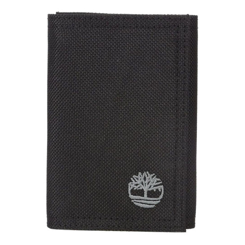 Billetera Timberland Tri-Fold Nylon con diseño Lisa color black de nylon