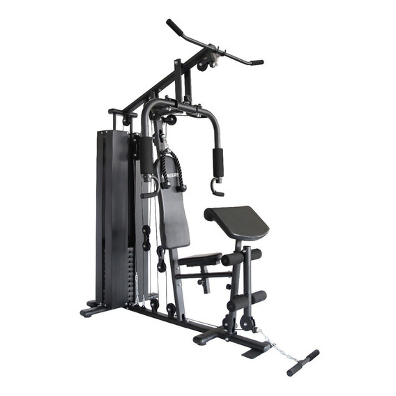 Gimnasio multifunción Randers ARG-63167 150kg tapizado negro estructura color negro