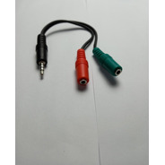 Cable Adaptador Audio Miniplug Macho A 2 Miniplug Hembra