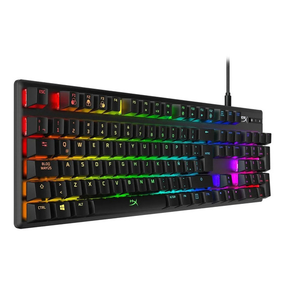 Teclado Hyperx Alloy Origins Rgb Mecánico Color del teclado Negro Idioma Español Latinoamérica