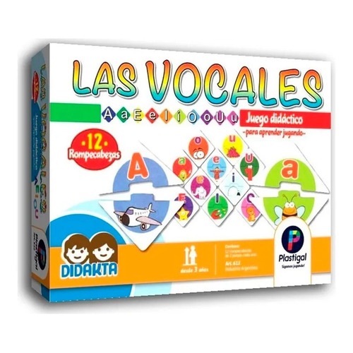 Plastigal Las Vocales Didakta Colores En Fuga Kids 612