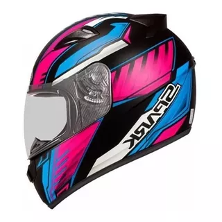 Capacete Ebf Spark Borboleta Fechado Feminino Preto E Rosa