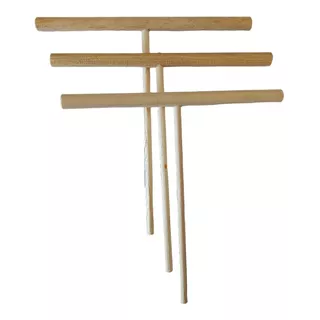 Set 3 Utensilios Madera Palitas Redondas Para Hacer Crepas 