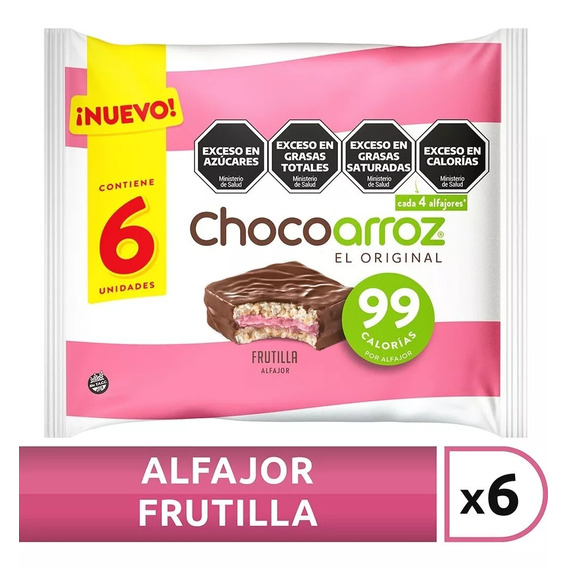 Alfajor Chocoarroz Frutilla X 6 Unidades