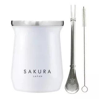 Mate Sakura Acero Inoxidable Térmico Clásico 236 Ml Color Blanco