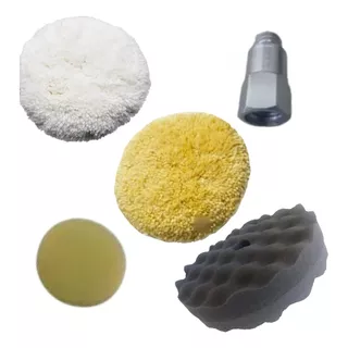 Kit Polimento 3 Boinas De Lã E Espuma 8 Polegadas +adaptador