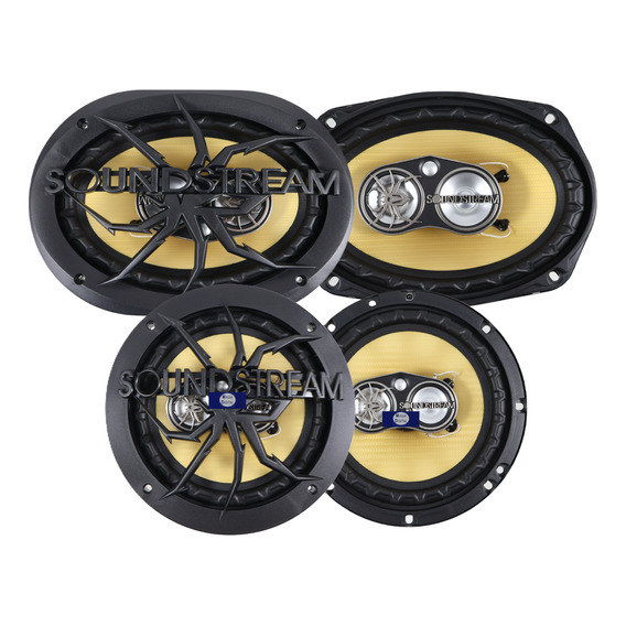 Paquete De Bocinas 6.5 Y 6x9 Soundstream Carbono Pro Kevlar 