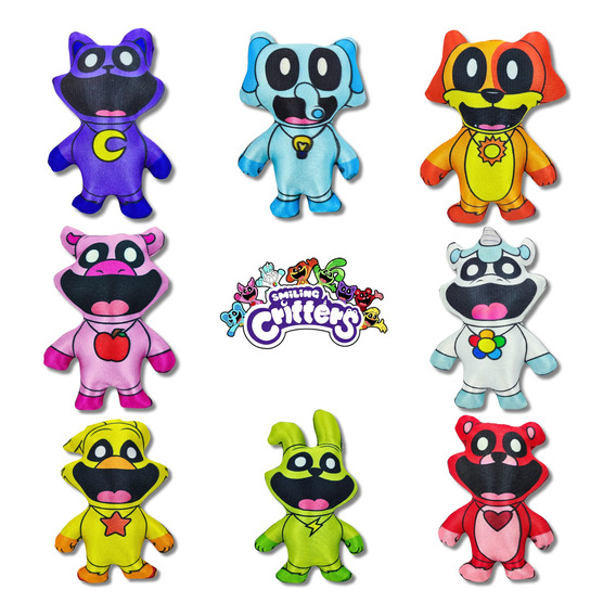 Kit 8 Peluches Personajes Smiling Critters 18 Cm