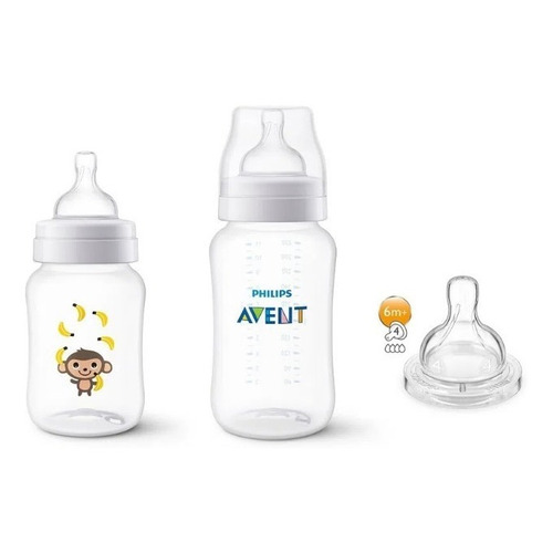 Set De Biberones Y Tetina Avent Philips Anti-colic Scd809/34