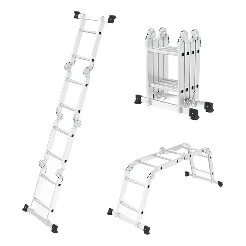 Escaleras Aluminio Plegable Multifuncion 5.5m 20 Escalones - Waluminio