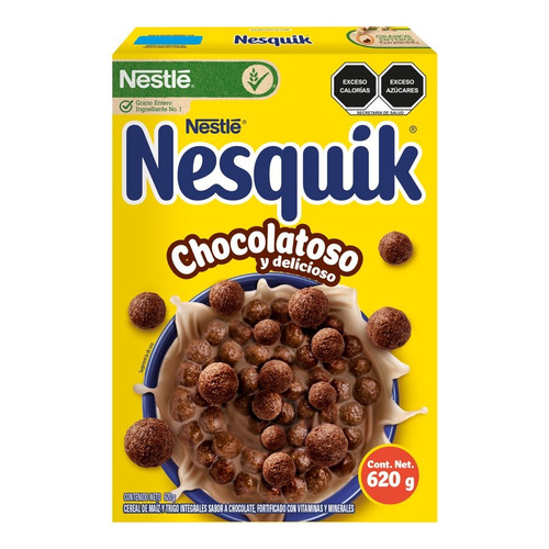 Nestle Cereal De Maíz Y Trigo Sabor Chocolate Nesquik 620 Gr