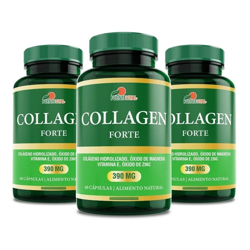 Colágeno + Zinc + Magnesio - Huesos - Articulaciones Pack X3 Sabor Colágeno Zinc Magnesio x 3