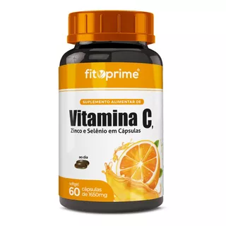 Suplemento Em Cápsulas De Vitamina C Zinco E Selênio Fitoprime Pote 60 Cápsulas Softgel