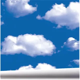Papel De Parede Nuvem Nuvens Céu Azul Kit 03 Rolos A507