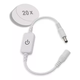 Kit 20 Interruptores Touch Fita Led P4 Conector Dimerizador 