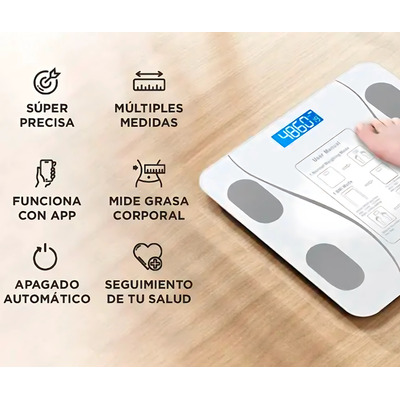 Balanza Digital Bluetooth App Mide Grasa Corporal De Baño