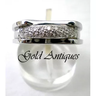 Anillo De Oro Blanco 18 Kt Y Brillantes