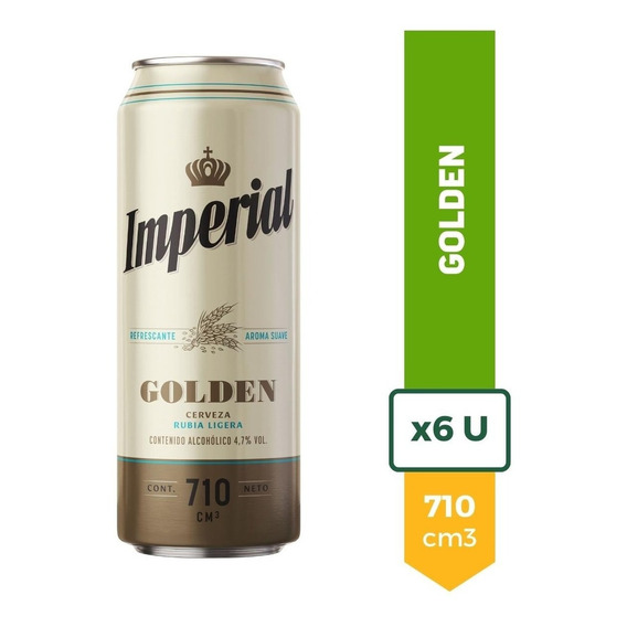 Cerveza Imperial Golden Lata 710ml Pack X6 La Barra