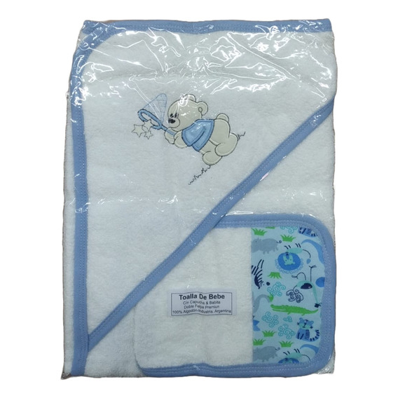 Toallon Doble Felpa Con Capucha Bebe 65 X 65cm Con Babita 